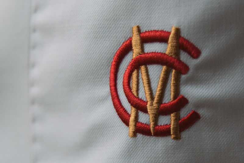 Embroidered cricket club crest